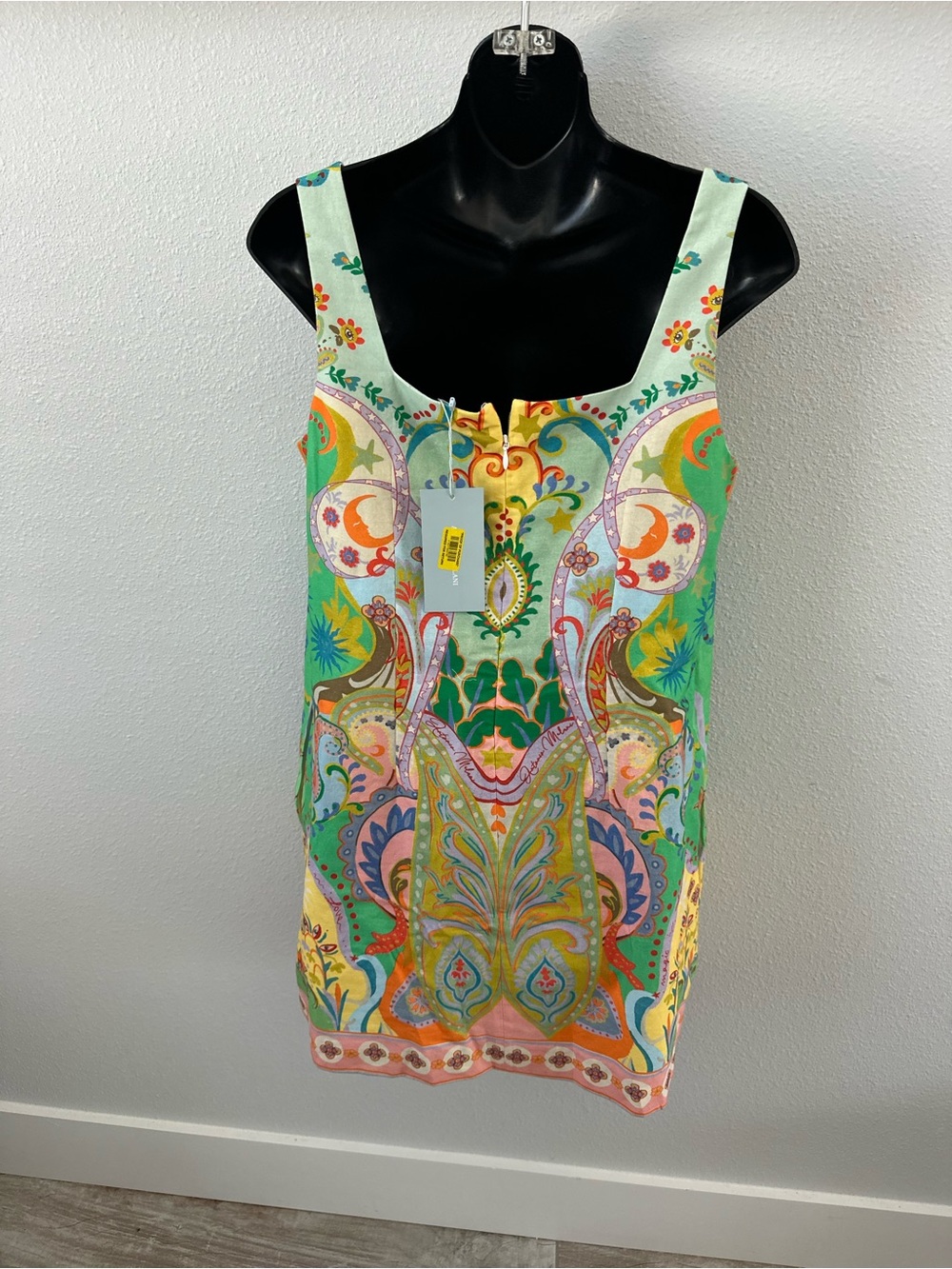 NWT Antonio Melani Paisley Square-Neck Mini Dress in Multicolor - Picture 4 of 10